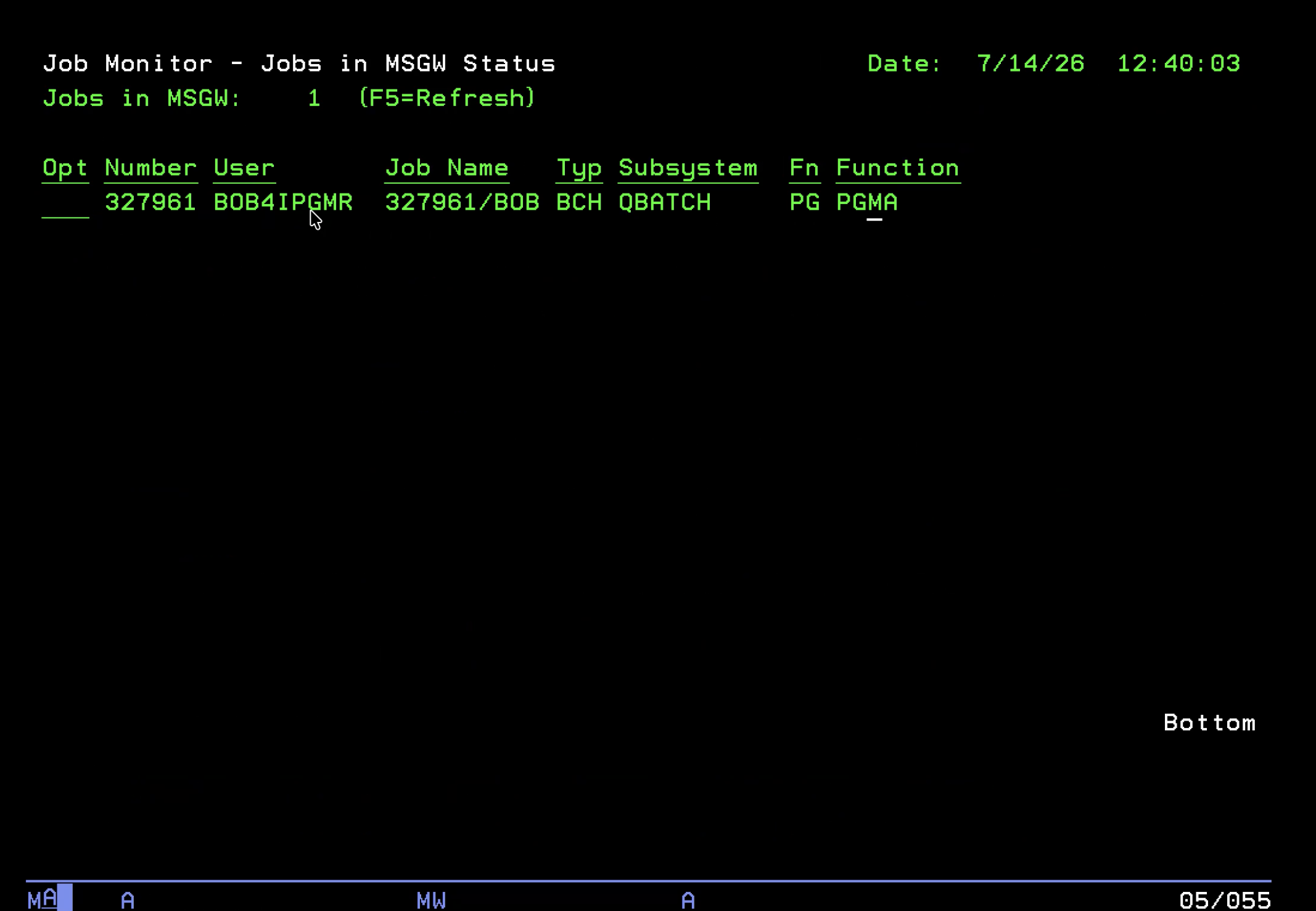 IBM Bob — compile output for MSGWDSPF and MSGWMON